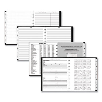 Move-A-Page Academic Weekly/Monthly Planners, 11 x 9, Black Cover, 12-Month (July to June): 2024 to 2025