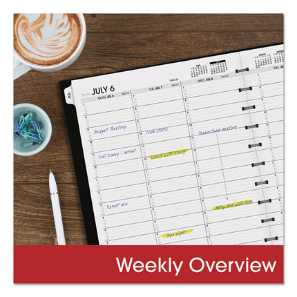 Move-A-Page Academic Weekly/Monthly Planners, 11 x 9, Black Cover, 12-Month (July to June): 2024 to 2025