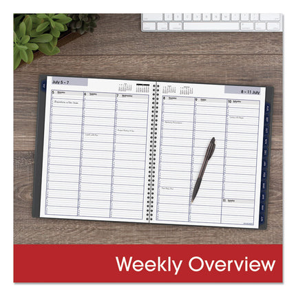 DayMinder Academic Weekly/Monthly Desktop Planner, 11 x 8.5, Charcoal Cover, 12-Month (July to June): 2024 to 2025