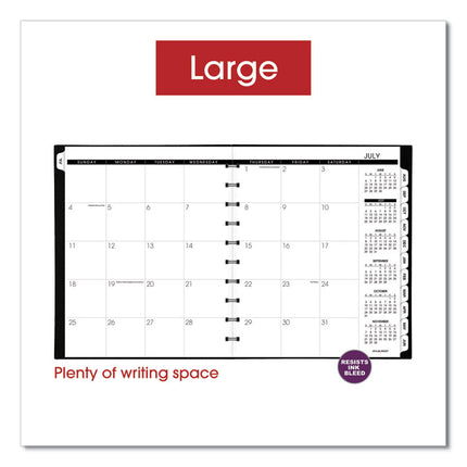 Move-A-Page Academic Weekly/Monthly Planners, 11 x 9, Black Cover, 12-Month (July to June): 2024 to 2025