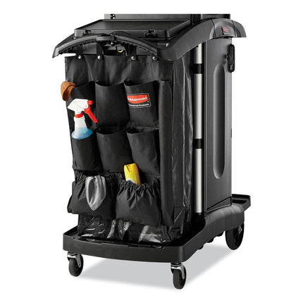 Fabric 9-Pocket Cart Organizer, 19.75 X 1.5 X 28, Black
