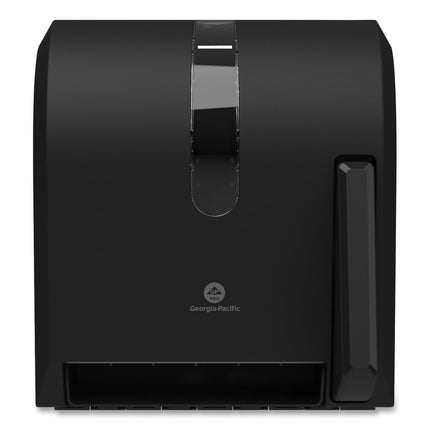 Hygienic Push-Paddle Roll Towel Dispenser, 13 X 10 X 14.4, Black