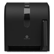 Hygienic Push-Paddle Roll Towel Dispenser, 13 X 10 X 14.4, Black