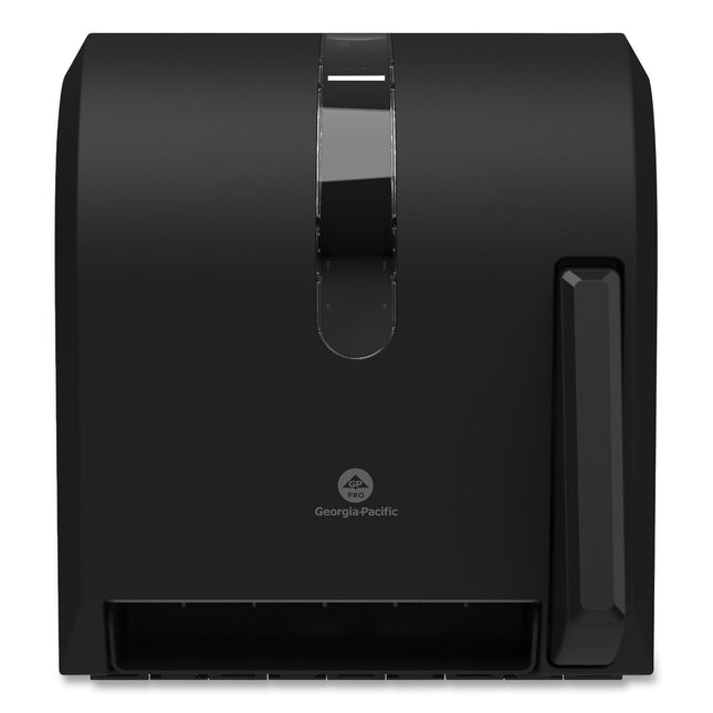 Hygienic Push-Paddle Roll Towel Dispenser, 13 X 10 X 14.4, Black