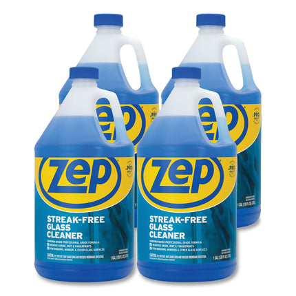 Streak-Free Glass Cleaner, Pleasant Scent, 1 Gal Bottle, 4/carton