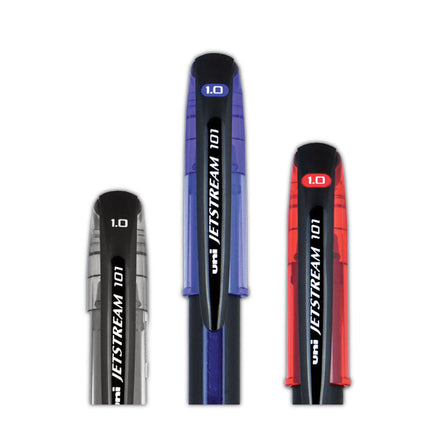 Jetstream 101 Hybrid Gel Pen, Stick, Bold 1 mm, Black Ink, Black Barrel, Dozen