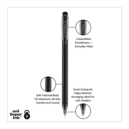 Jetstream 101 Hybrid Gel Pen, Stick, Bold 1 mm, Black Ink, Black Barrel, Dozen