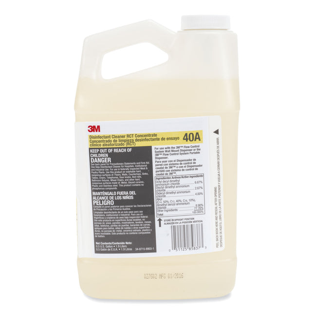 Disinfectant Cleaner Rct Concentrate, 0.5 Gal Bottle, Fragrance-Free, 4/carton