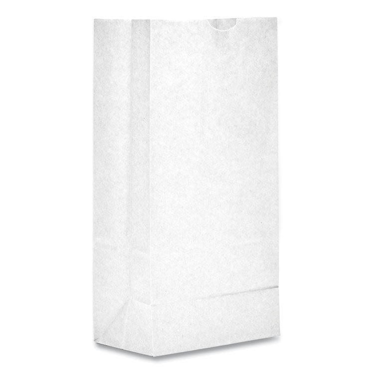 Grocery Paper Bags, #8 Size, 6" x 3.88" x 12.5", White, 500/Bundle