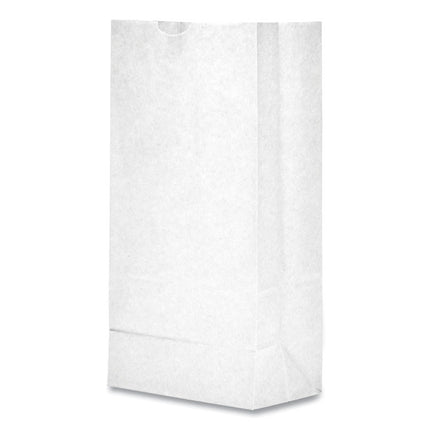 Grocery Paper Bags, #10 Size, 7" x 4.38" x 13.75", White, 500/Bundle