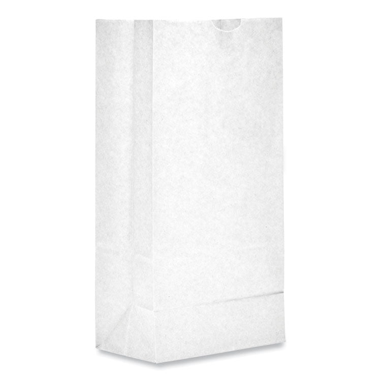 Grocery Paper Bags, #10 Size, 7" x 4.38" x 13.75", White, 500/Bundle