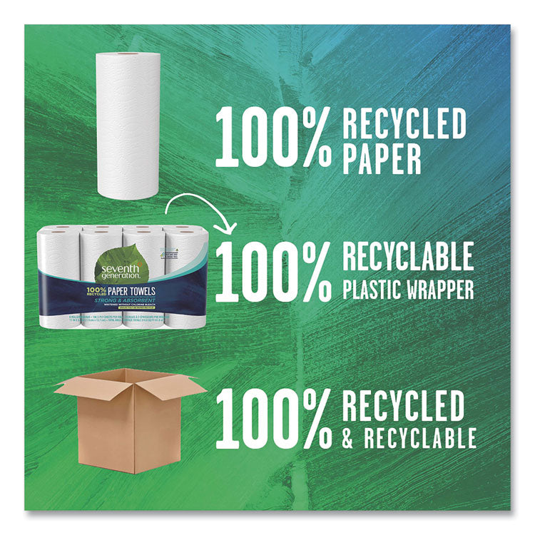 100% Recycled Paper Kitchen Towel Rolls, 2-Ply, 11 x 5.4, 156 Sheets/Rolls, 32 Rolls/Carton