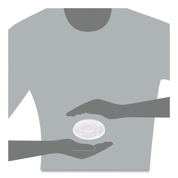 Plastic Lids, Straw-Slot Lid, Fits 12 oz to 24 oz Hot/Cold Foam Cups, Translucent, 100/Pack, 10 Packs/Carton