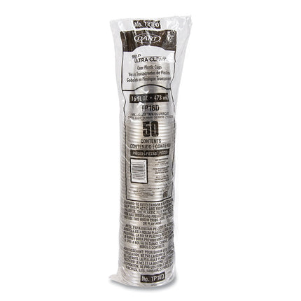 Ultra Clear PET Cups, Squat, 16 oz, Plastic, 50/Bag, 20 Bags/Carton