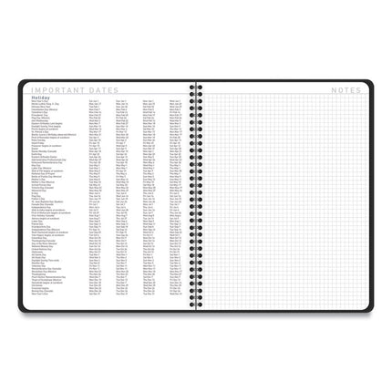 Contemporary Lite Weekly/Monthly Planner, 11 x 8.25, Black Simulated Leather Cover, 12-Month (Jan to Dec): 2025