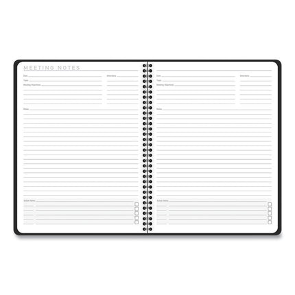 Contemporary Lite Weekly/Monthly Planner, 11 x 8.25, Black Simulated Leather Cover, 12-Month (Jan to Dec): 2025