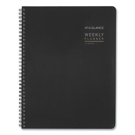 Contemporary Lite Weekly/Monthly Planner, 11 x 8.25, Black Simulated Leather Cover, 12-Month (Jan to Dec): 2025