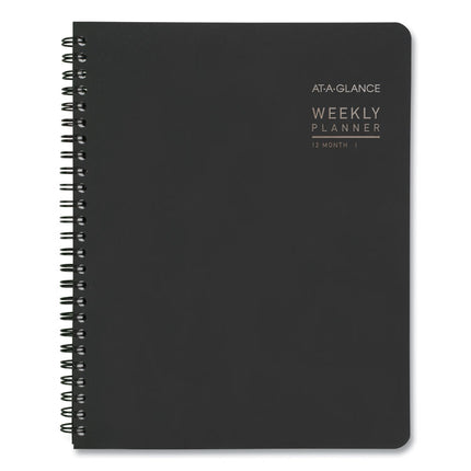 Contemporary Lite Weekly/Monthly Planner, 8.75 x 7, Black Simulated Leather Cover, 12-Month (Jan to Dec): 2025