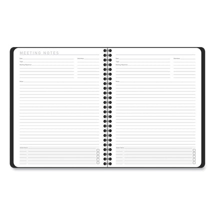 Contemporary Lite Weekly/Monthly Planner, 8.75 x 7, Black Simulated Leather Cover, 12-Month (Jan to Dec): 2025