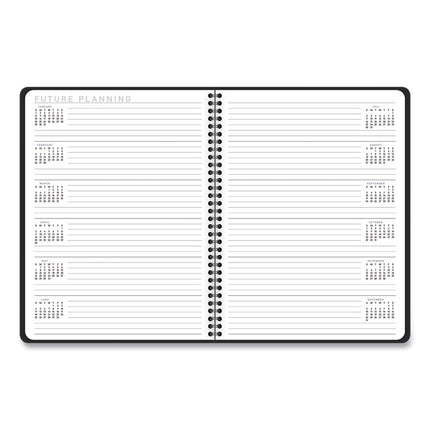 Contemporary Lite Weekly/Monthly Planner, 11 x 8.25, Black Simulated Leather Cover, 12-Month (Jan to Dec): 2025