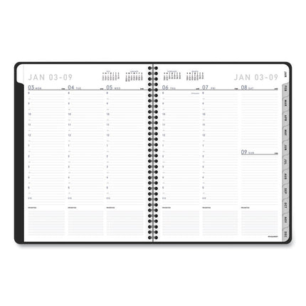 Contemporary Lite Weekly/Monthly Planner, 11 x 8.25, Black Simulated Leather Cover, 12-Month (Jan to Dec): 2025