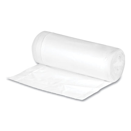 Linear-Low-Density Recycled Tall Kitchen Bags, Open-Face, 13 gal, 24" x 33", White, 15 Bags/Roll, 10 Rolls/Box