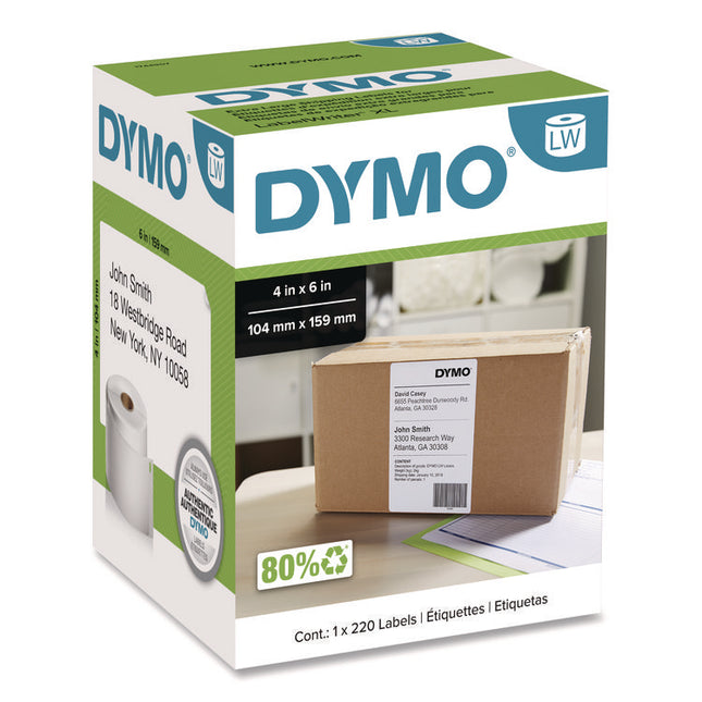 Labelwriter Shipping Labels, 4" X 6", White, 220 Labels/roll