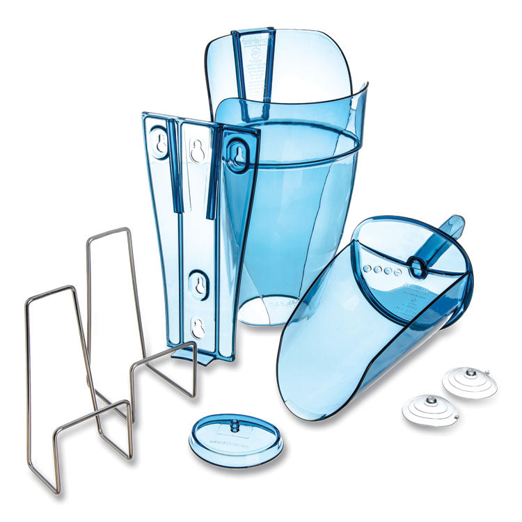 Saf-T-Scoop and Guardian System for Ice Machines, 64 oz to 86 oz Ice Scoop, Transparent Blue