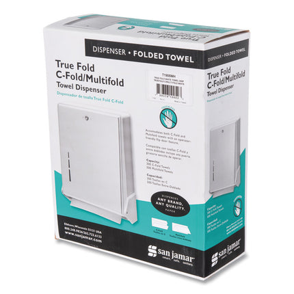 True Fold C-Fold/multifold Paper Towel Dispenser, 11.63 X 5 X 14.5, White