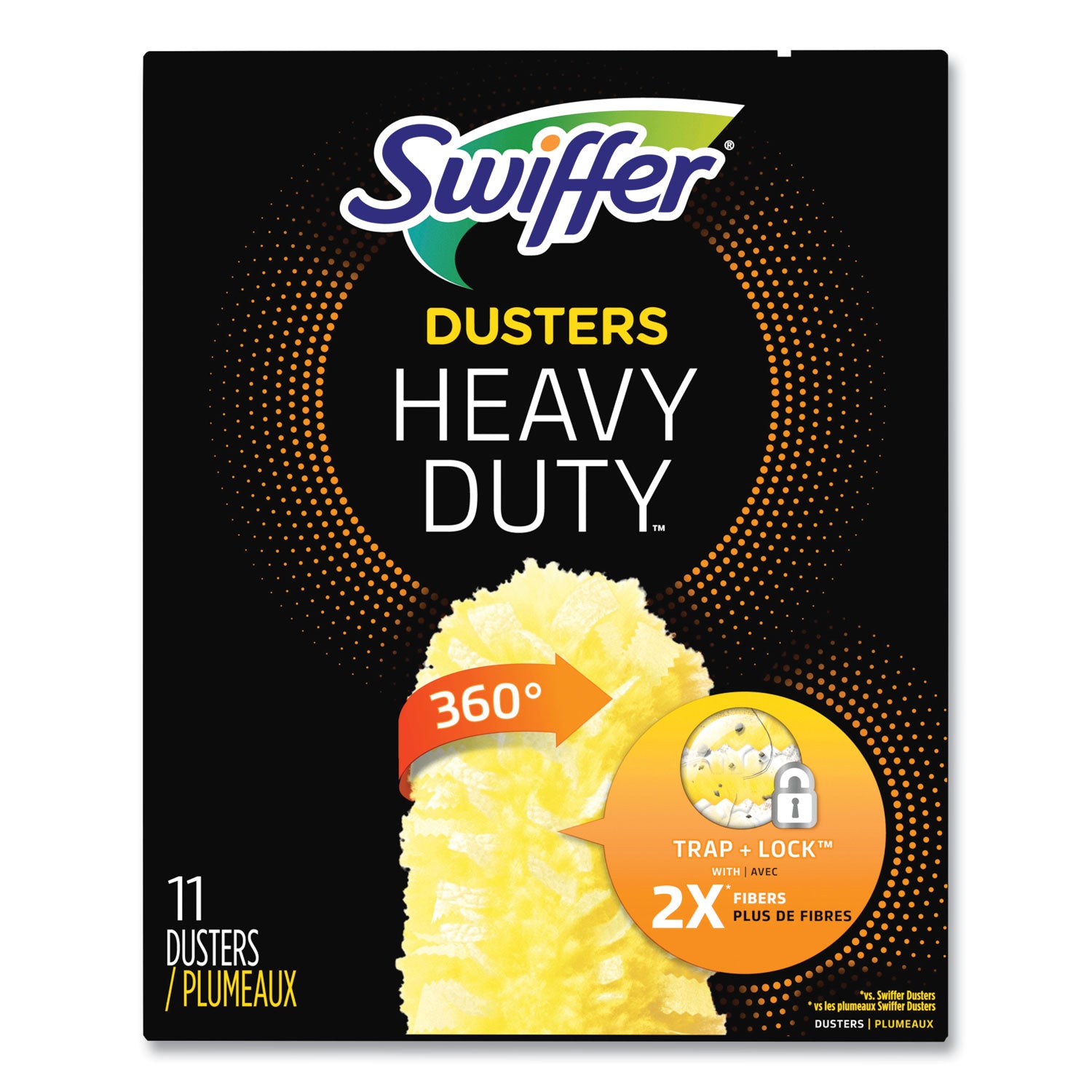 Heavy Duty Dusters Refill, Dust Lock Fiber, Yellow, 33/Carton