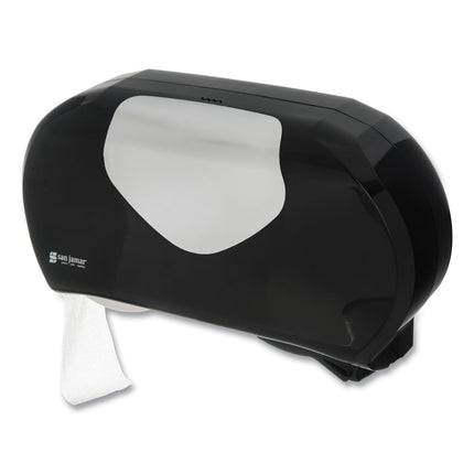 Twin 9" Jumbo Bath Tissue Dispenser, Summit, 20.07 x 5.88 x 11.9, Black/Faux Stainless Steel