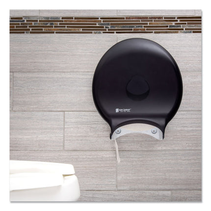 Single 12" JBT Bath Tissue Dispenser, Classic, 1 Roll, 12.9 x 5.63 x 14.88, Transparent Black Pearl