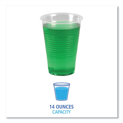 Translucent Plastic Cold Cups, 14 oz, 50/Pack