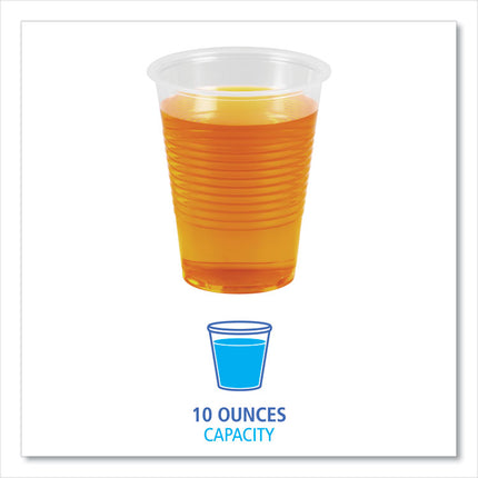Translucent Plastic Cold Cups, 10 oz, 100/Pack