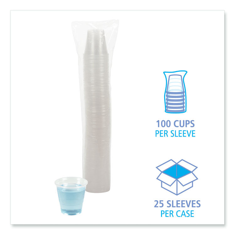 Translucent Plastic Cold Cups, 5 oz, 100/Sleeve, 25 Sleeves/Carton