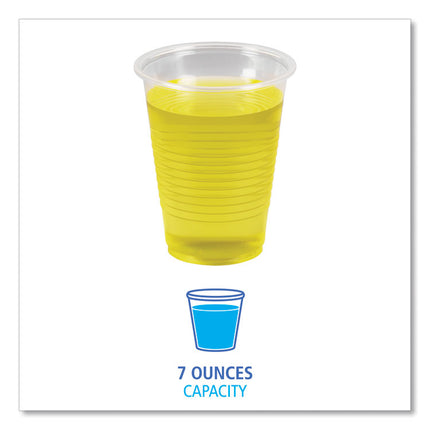 Translucent Plastic Cold Cups, 7 oz, 100/Sleeve, 25 Sleeves/Carton