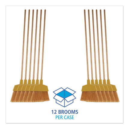 Angler Broom, 53" Handle, Yellow, 12/carton