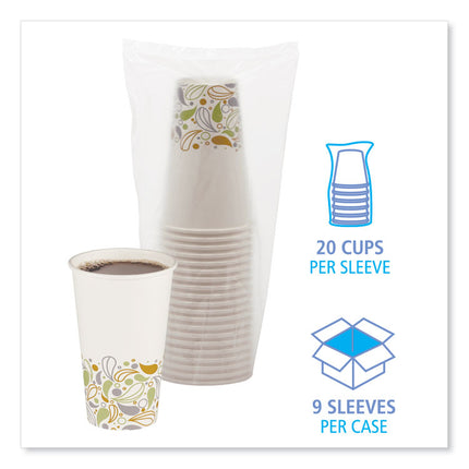Deerfield Printed Paper Hot Cups, 16 oz, 50/Sleeve, 20 Sleeves/Carton