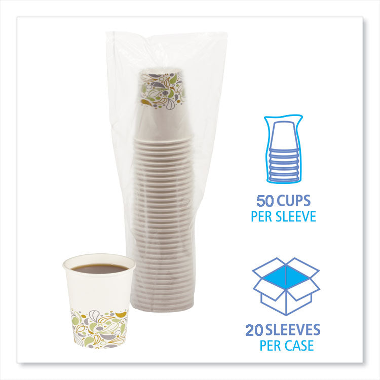 Deerfield Printed Paper Hot Cups, 8 oz, 50/Sleeve, 20 Sleeves/Carton