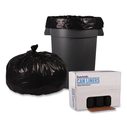 Recycled Low-Density Polyethylene Can Liners, 56 gal, 1.6 mil, 43" x 47", Black, Perforated, 20 Bags/Roll, 5 Rolls/Carton