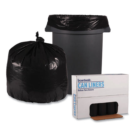 Recycled Low-Density Polyethylene Can Liners, 33 gal, 1.6 mil, 33" x 39", Black, Perforated, 10 Bags/Roll, 10 Rolls/Carton