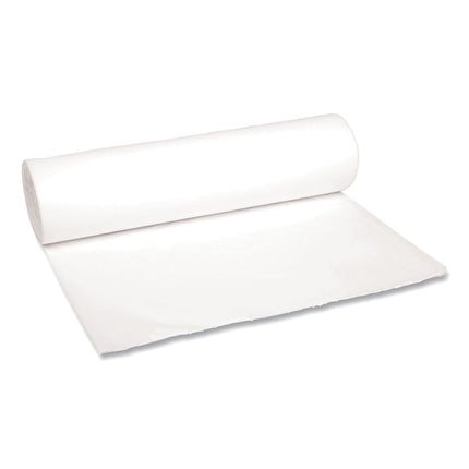Low-Density Waste Can Liners, 56 gal, 0.6 mil, 43" x 47", White, Perforated Roll, 25 Bags/Roll, 4 Rolls/Carton