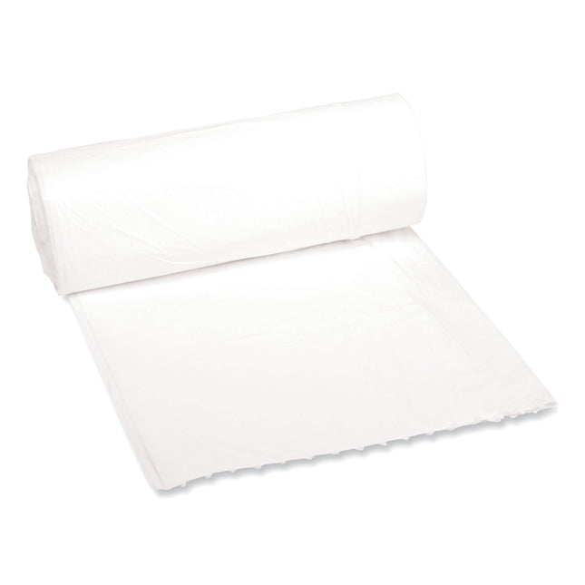 Low-Density Waste Can Liners, 16 gal, 0.4 mil, 24" x 32", White, Perforated Roll, 25 Bags/Roll, 20 Rolls/Carton