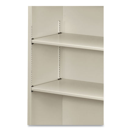 Metal Bookcase, Three-Shelf, 34.5w x 12.63d x 41h, Light Gray