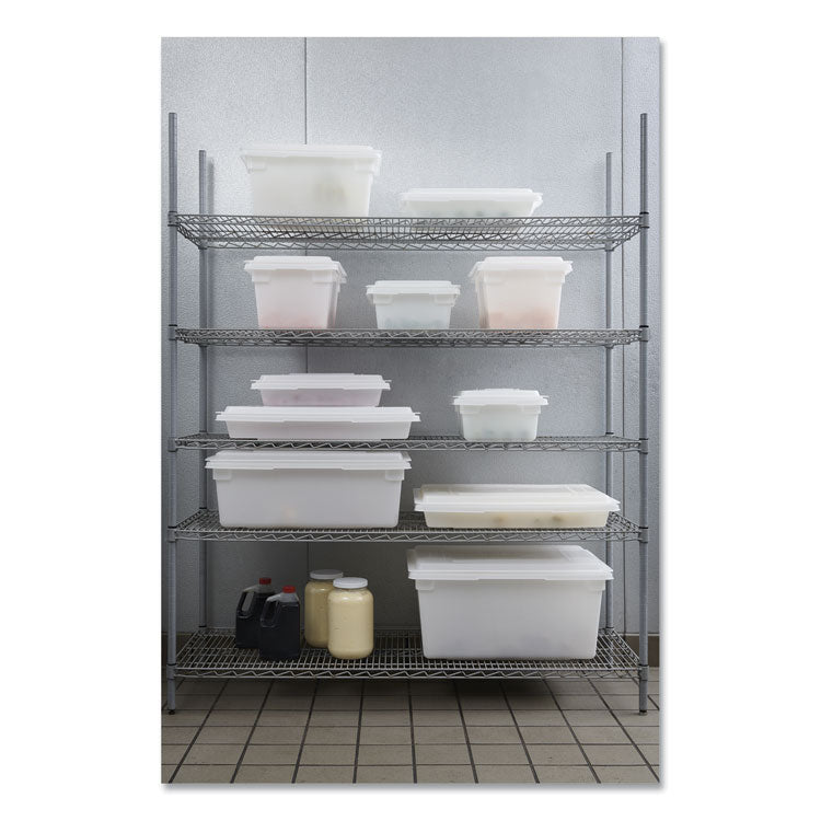 Food/Tote Boxes, 2 gal, 18 x 12 x 3.5, White, Plastic