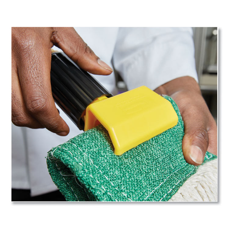 Fiberglass Gripper Mop Handle, 1" dia x 60", Gray/Yellow