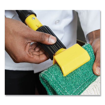 Fiberglass Gripper Mop Handle, 1" dia x 60", Gray/Yellow