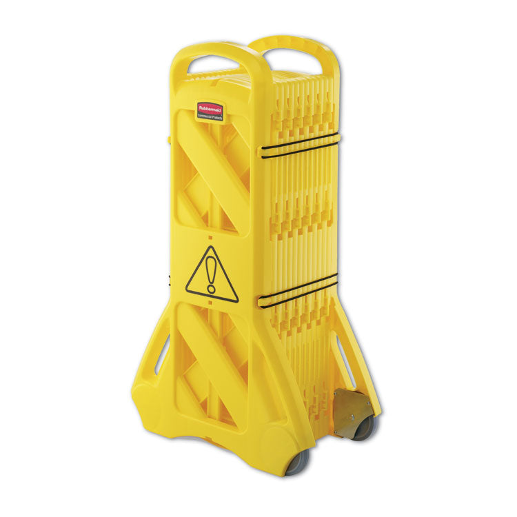 Portable Mobile Safety Barrier, Plastic, 13 ft x 40", Yellow