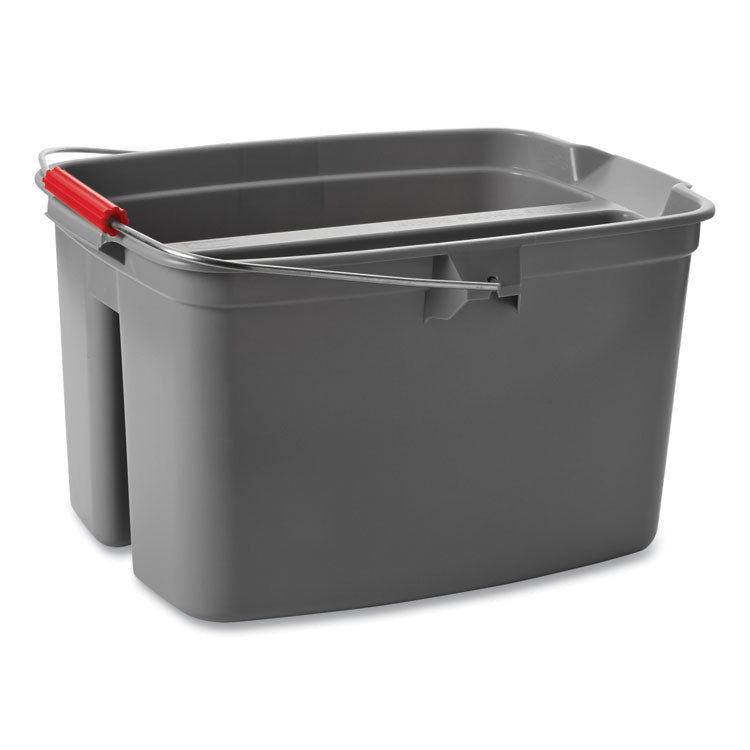 19 Quart Double Utility Pail, Plastic, Gray, 18 x 14.5 x 10