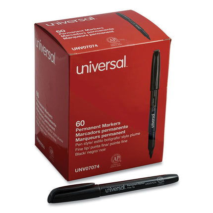Pen-Style Permanent Marker Value Pack, Fine Bullet Tip, Black, 60/pack